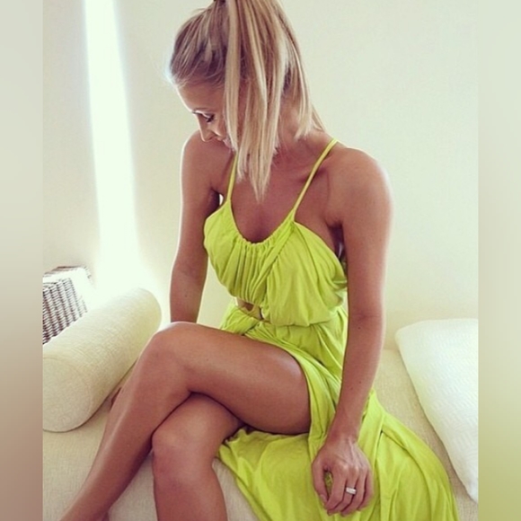 Dress- Maxi Neon Yellow -Size small - Picture 1 of 5